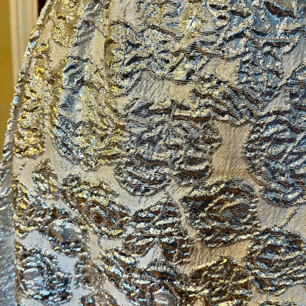 Vintage 1960s Silver Lame Belt Dress - Picture 2 of 11